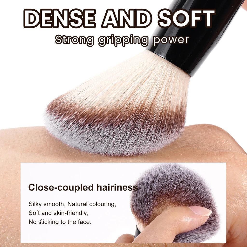 MAANGE Dual-Ended Foundation & Powder Brush | Synthetic Hair Dual-Ended Makeup Brush QXL