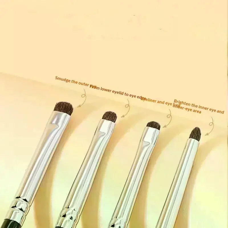4/6-Pc Horsehair Eye Detail Brush Set | Eyeshadow & Smudge Eye Makeup Brushes QXL