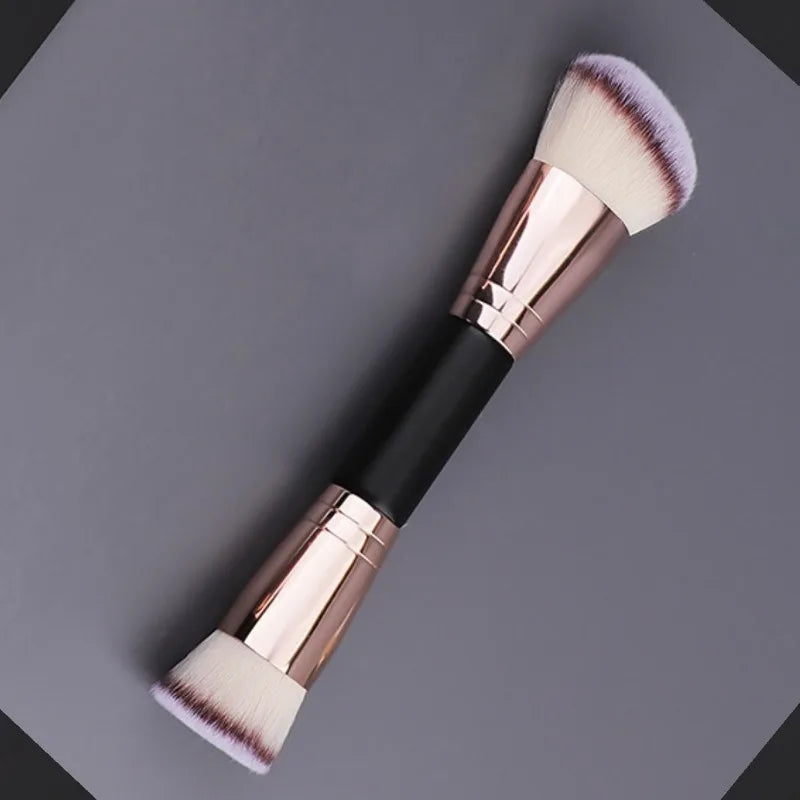 Double-Ended Foundation & Blush Contour Brush | Soft Bristles Contour Makeup Brush QXL Rose Gold 1pc