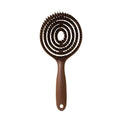 Boar Bristle Round Detangling Hair Brush | Volume & Scalp Round Hair Brush QXL Brown