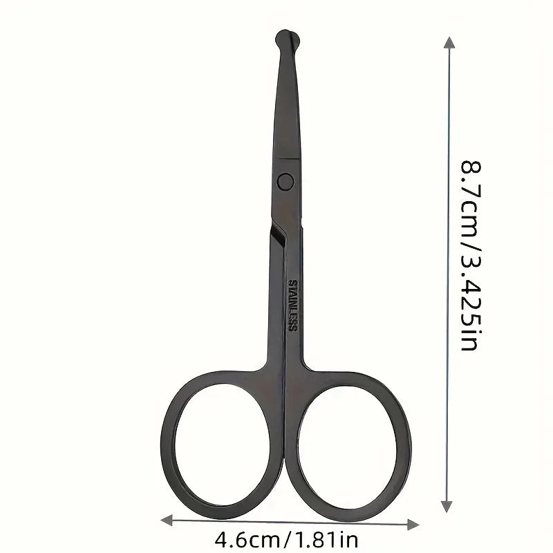 Stainless Steel Beard & Facial Hair Scissors – Round Safety Tip Grooming Scissors QXL