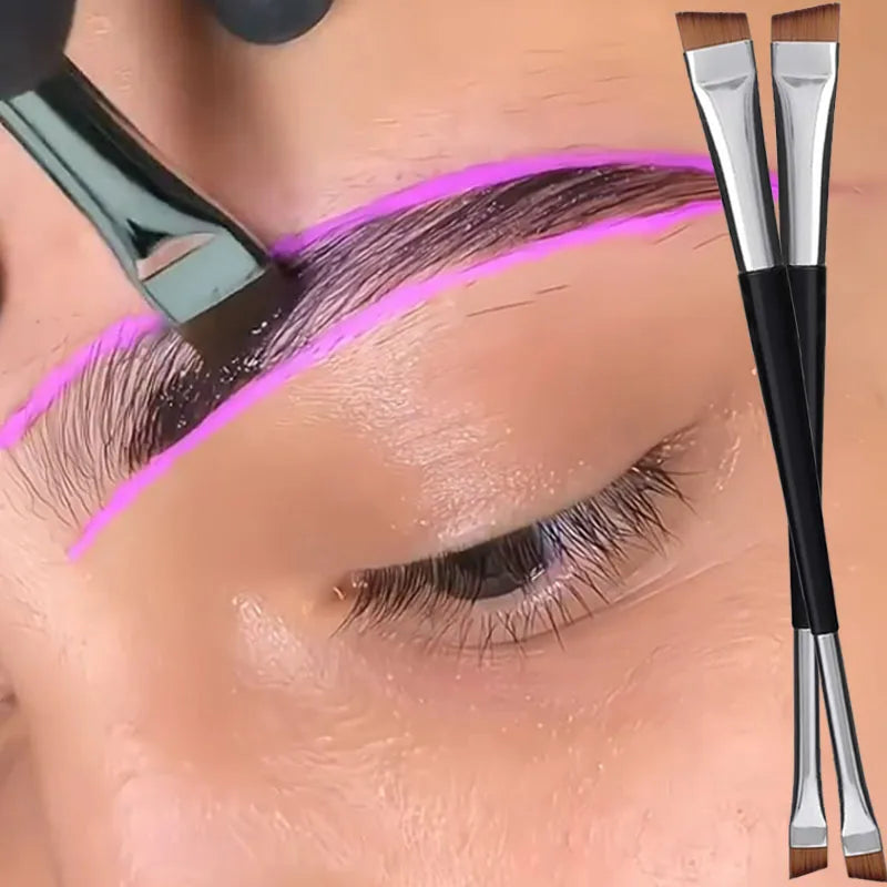 Dual-Ended Eyeliner & Eyebrow Brush | Portable Makeup Tool Eye Makeup Brush QXL