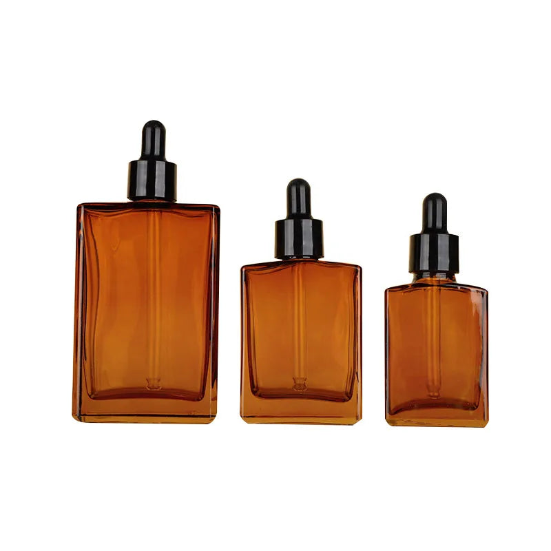 Amber Glass Essential Oil Dropper Bottle 30ml 50ml Refillable Essential Oil Bottle QXL