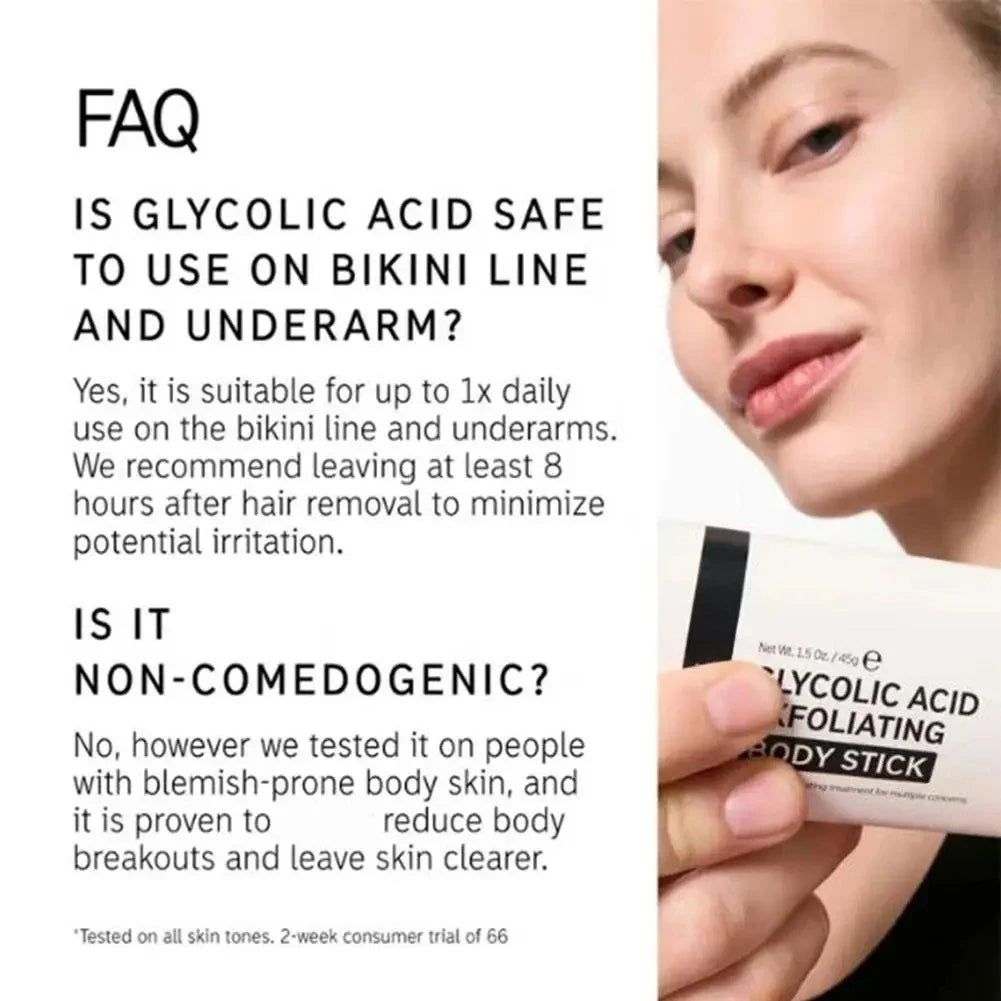 Glycolic Acid Exfoliating Body Stick | Smooth & Bright Skin Exfoliating Body Stick QXL