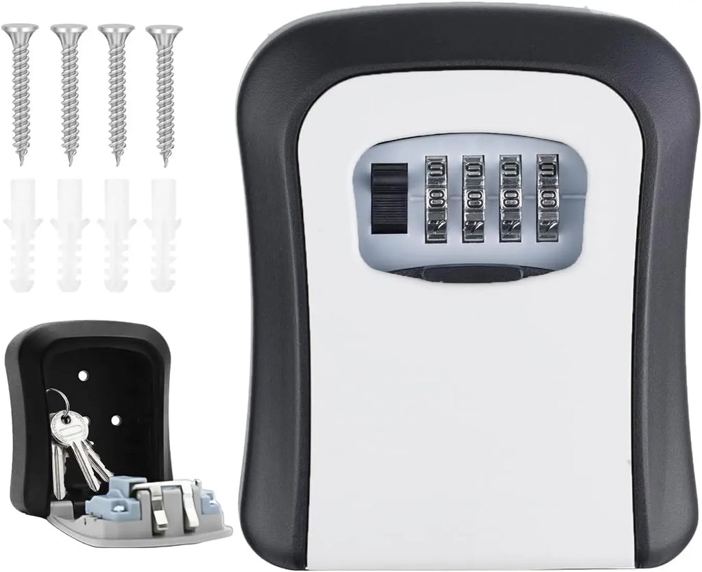 Wall Mounted 4-Digit Combination Key Lock Box | Outdoor Safe Key Lock Box QXL