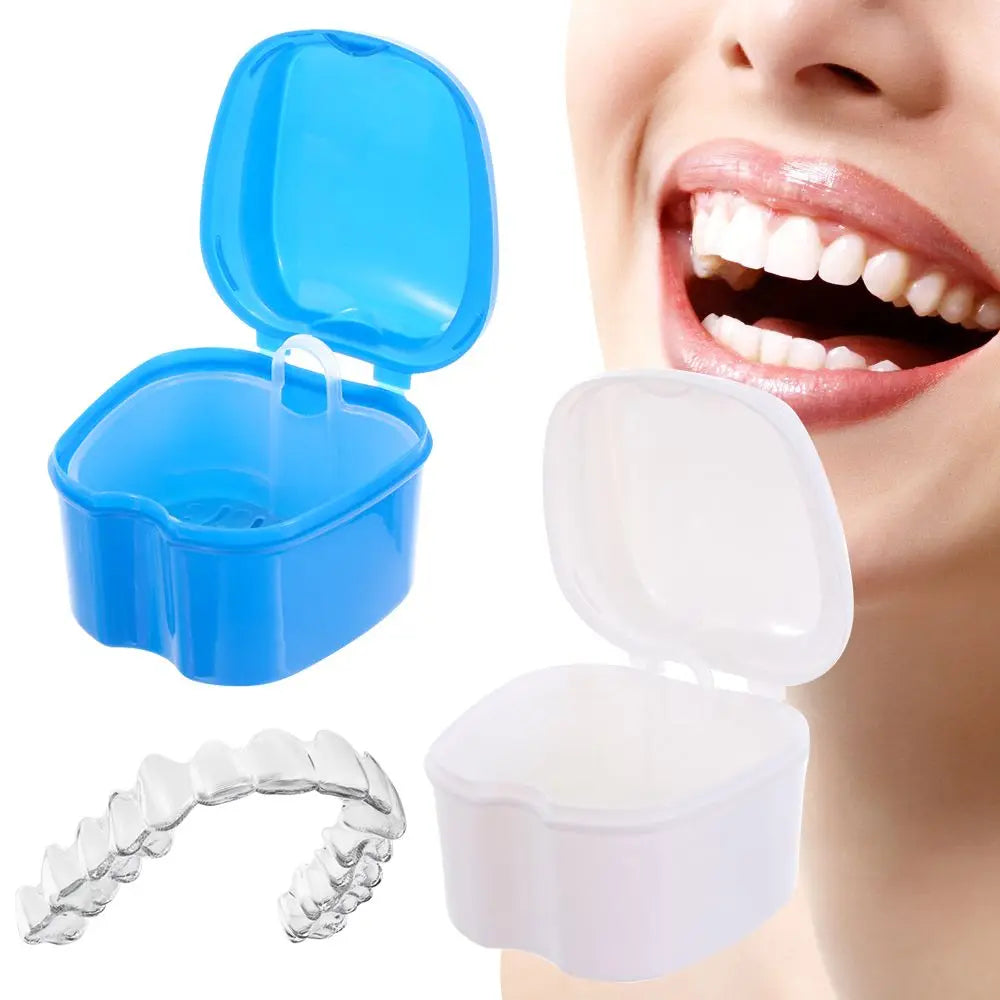 Denture Storage Box with Rinsing Basket | Retainer Case Denture Storage Case QXL