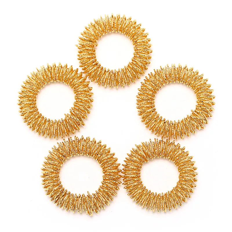 5-Pack Metal Finger Massage Rings | Acupressure Hand Massager Finger Massage Ring QXL
