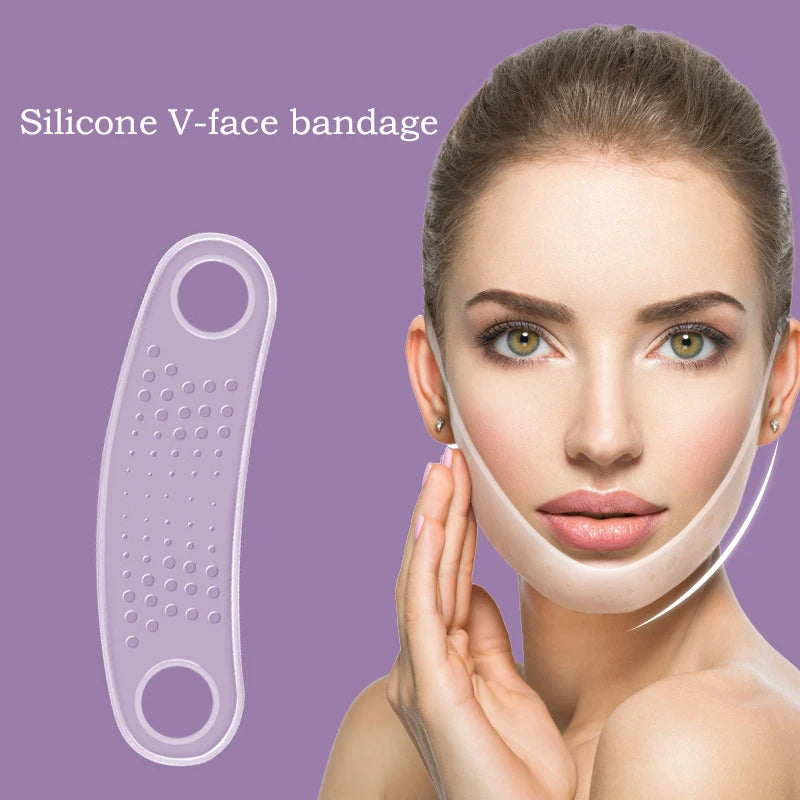 Silicone V-Face Lifting Strap | Reusable Chin Contouring Band Face Lifting Strap QXL
