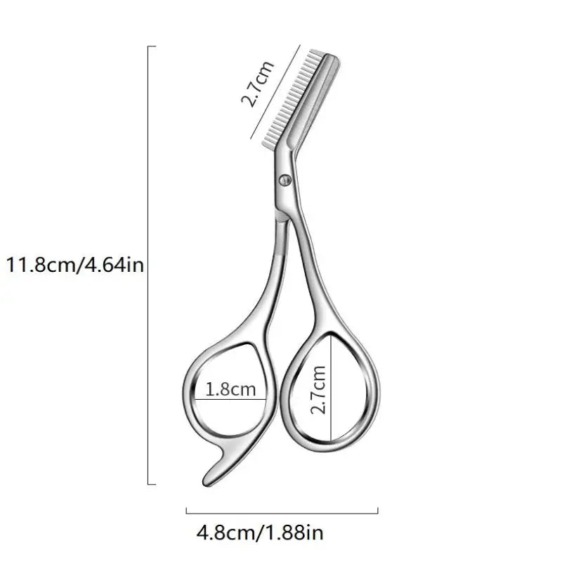 Eyebrow Trimming Scissors with Comb | Stainless Steel Eyebrow Scissors QXL 1pc