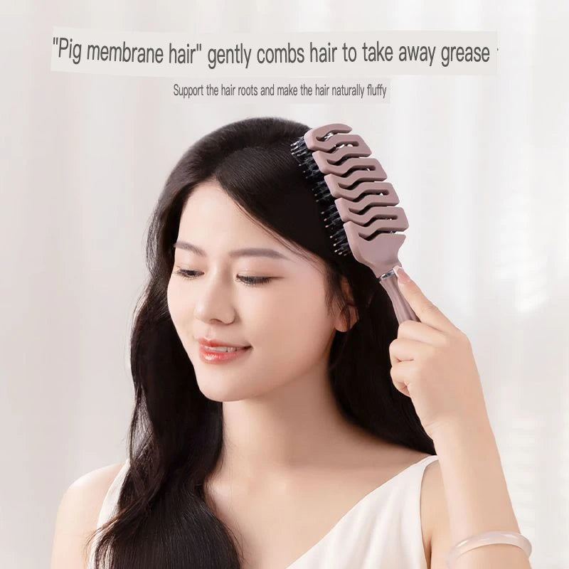 Boar Bristle Tower Comb – Fluffy Volume & Smooth Hair Styling Boar Bristle Comb QXL