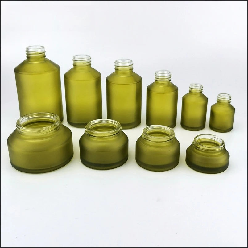 Bamboo Green Glass Refillable Cosmetic Bottles | 10–120ml Refillable Cosmetic Bottle QXL