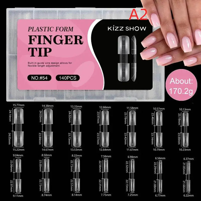140-Pc Nail Dual Forms 2-in-1 Crystal Extension Molds Set Nail Extension Forms QXL A2