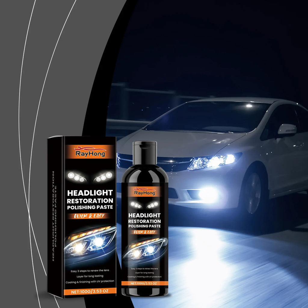 Car Headlight Polishing Paste | Remove Yellowing & Restore Clarity Headlight Polishing Paste QXL 100g