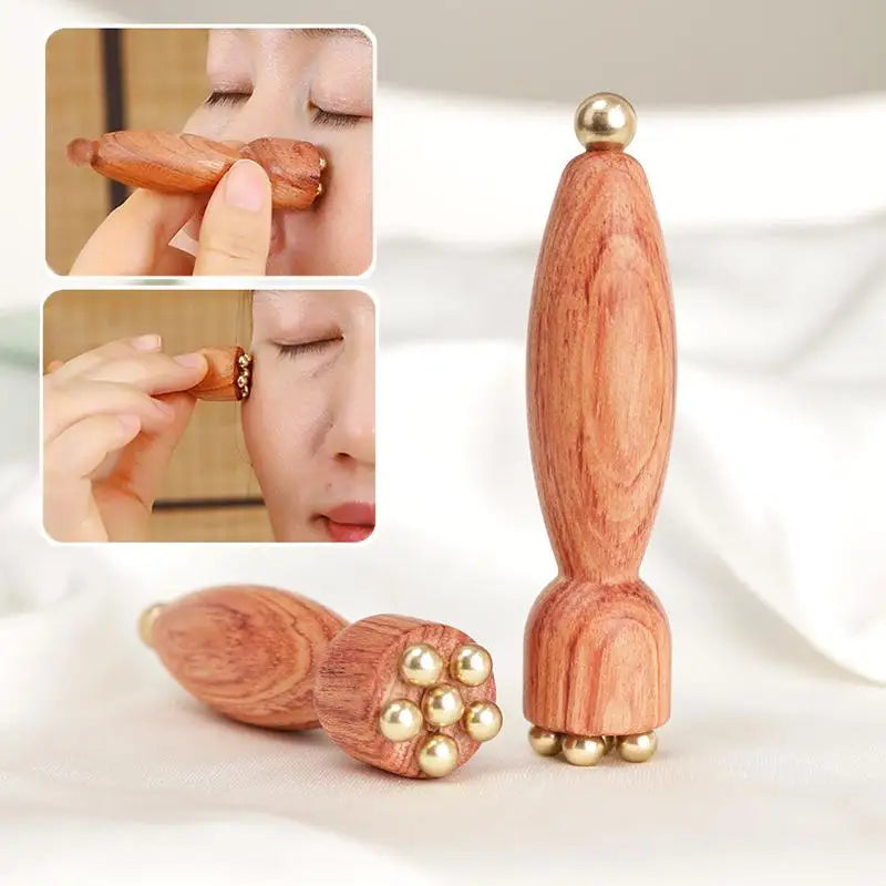 Brass & Rosewood Eye Gua Sha Stick | Facial Acupoint Massager Facial Gua Sha Tool QXL Default Title