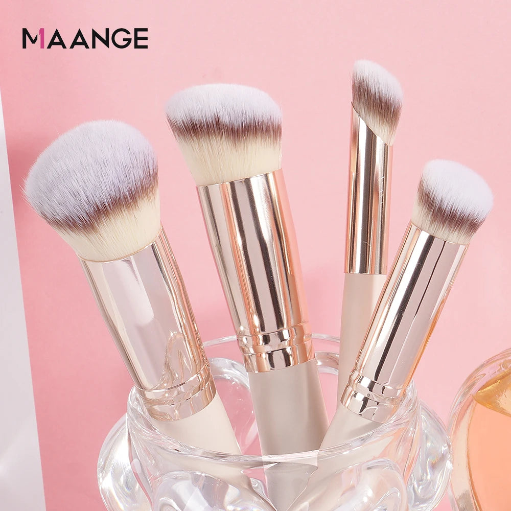 MAANGE 4-Piece Foundation & Concealer Makeup Brush Set Makeup Brush Set QXL