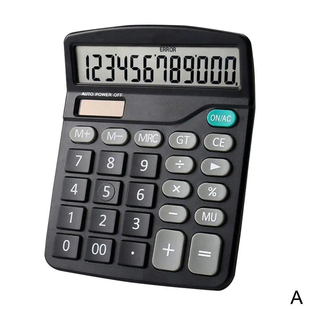 Solar & Battery Desktop Calculator | 12-Digit Large Display Desktop Calculator QXL Black