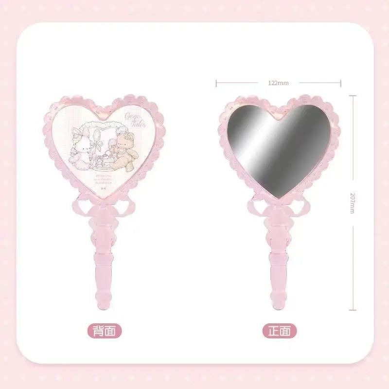 Heart-Shaped Handheld Makeup Mirror | Portable Desktop Mirror Makeup Mirror QXL
