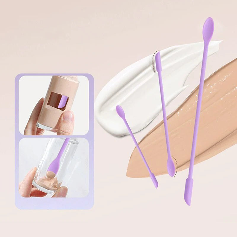 3-Pack Double-Headed Silicone Spatula Set | Cosmetic Scraper Cosmetic Spatula Set QXL