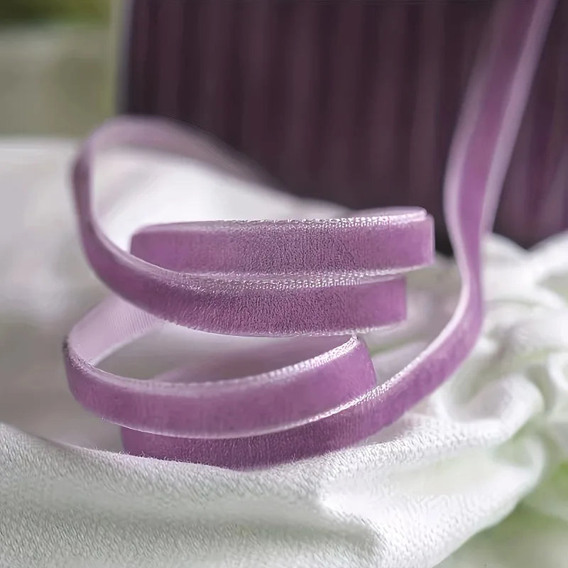 Single-Side Velvet Flocking Ribbon – DIY Bows & Decoration Velvet Craft Ribbon QXL
