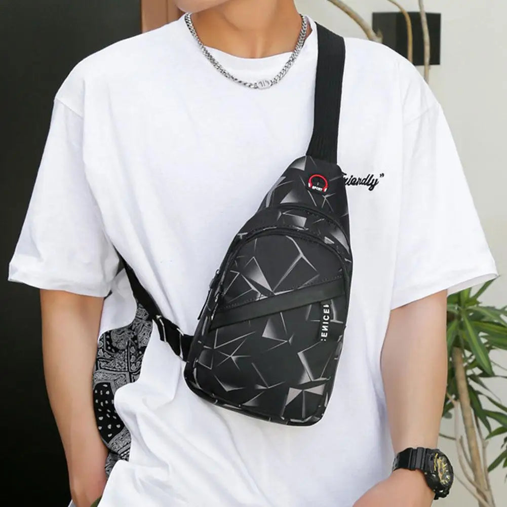 Oxford Crossbody Chest Bag | Large Capacity Unisex Sling Pack Crossbody Chest Bag QXL