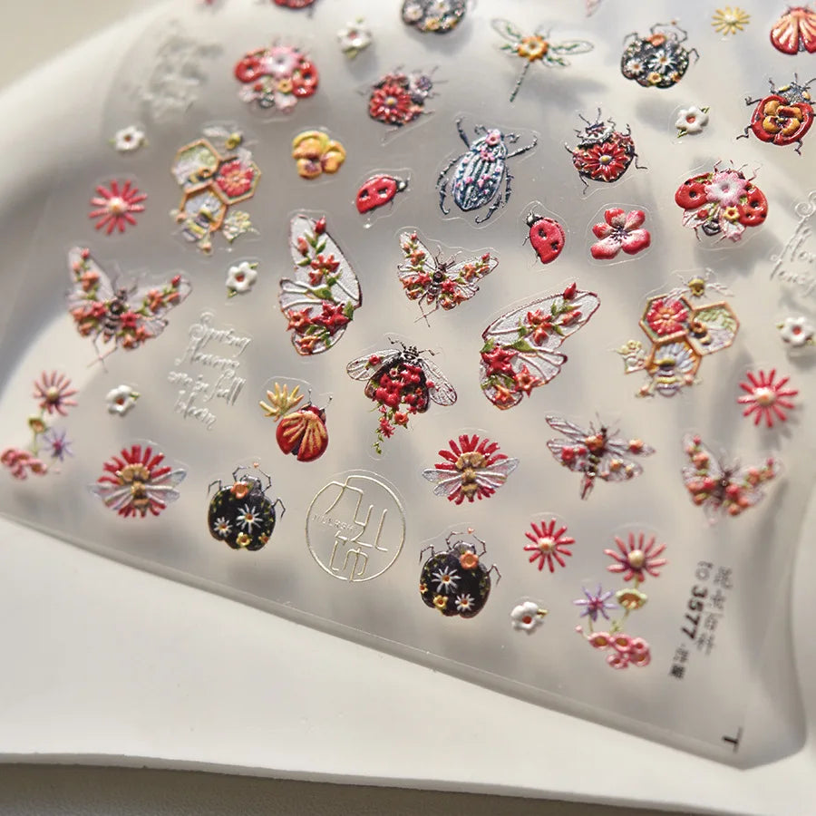 5D Insect Nail Art Stickers | Kawaii Japanese Adhesive Decals Nail Art Stickers QXL