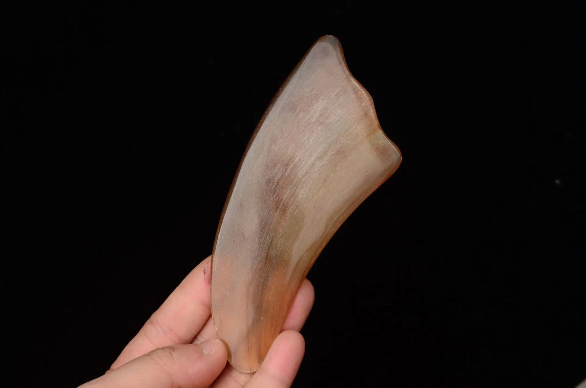 Natural Ox Horn Gua Sha Scraper | Curved Massage Tool 13cm+ Gua Sha Scraper QXL Length 13CM