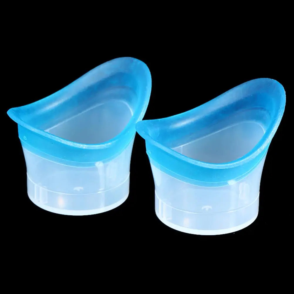 2-Pack Reusable Silicone Eye Wash Cups | Soft Eye Bath Set Eye Wash Cup QXL Blue