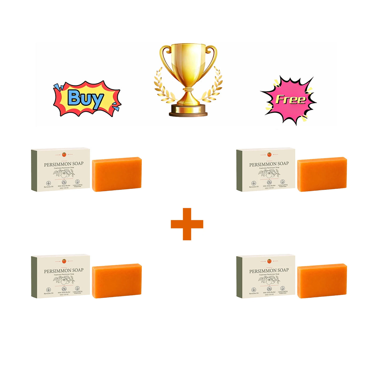 Persimmon Body Soap | Moisturizing, Brightening & Fresh Scent Moisturizing Bar Soap QXL Buy 2 Get 2 Free