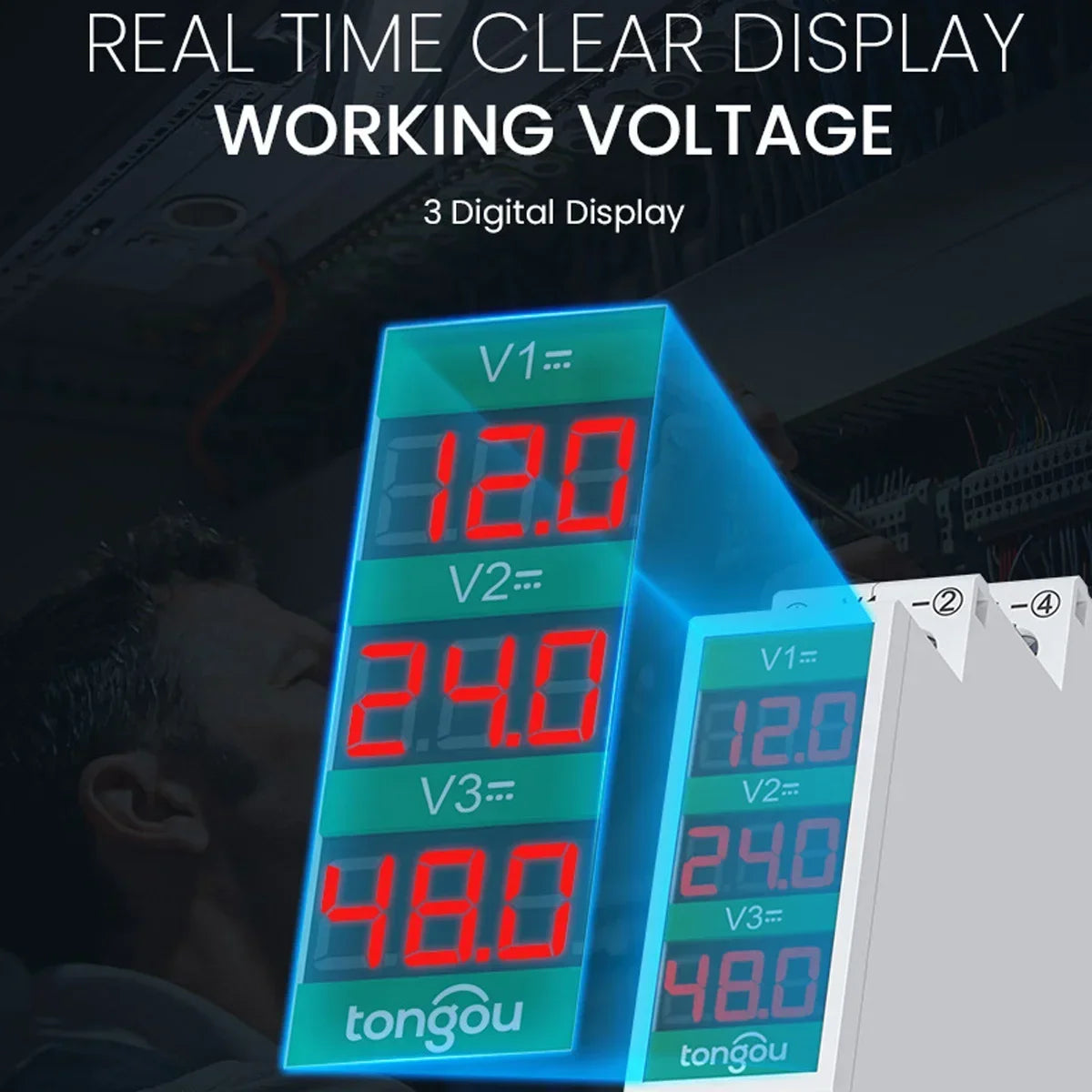 DIN Rail DC Voltmeter 11V–310V | LED Digital Voltage Meter Digital Voltmeter QXL