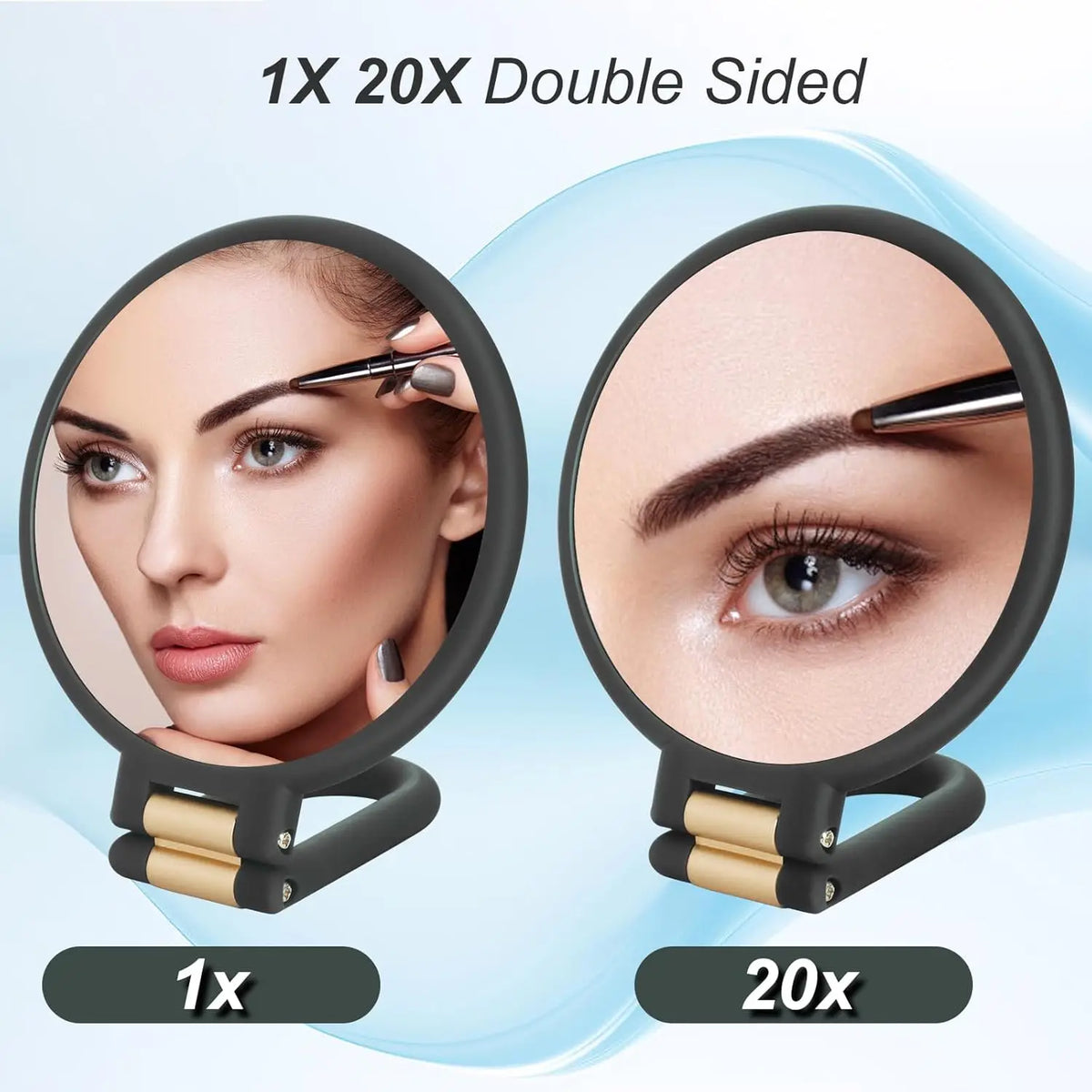 20X/1X Foldable Double-Sided Magnifying Travel Makeup Mirror Magnifying Makeup Mirror QXL