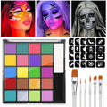 22-Color Oil Face & Body Paint Palette | Halloween Makeup Kit Face & Body Paint QXL 22 Colors-3pcs-6