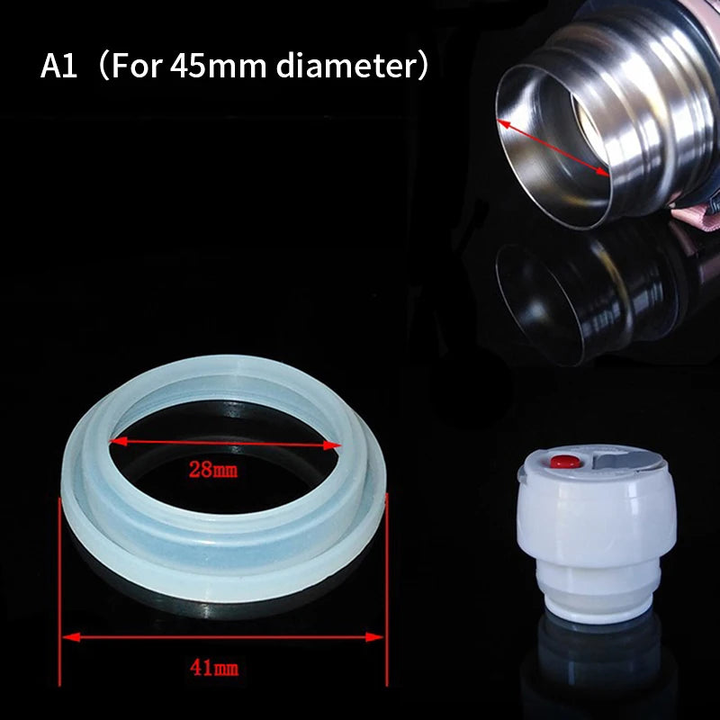 5-Pack Silicone O-Ring Gaskets for Vacuum Flask Lids 4.5 & 5.2cm Flask Seal Gasket QXL A1