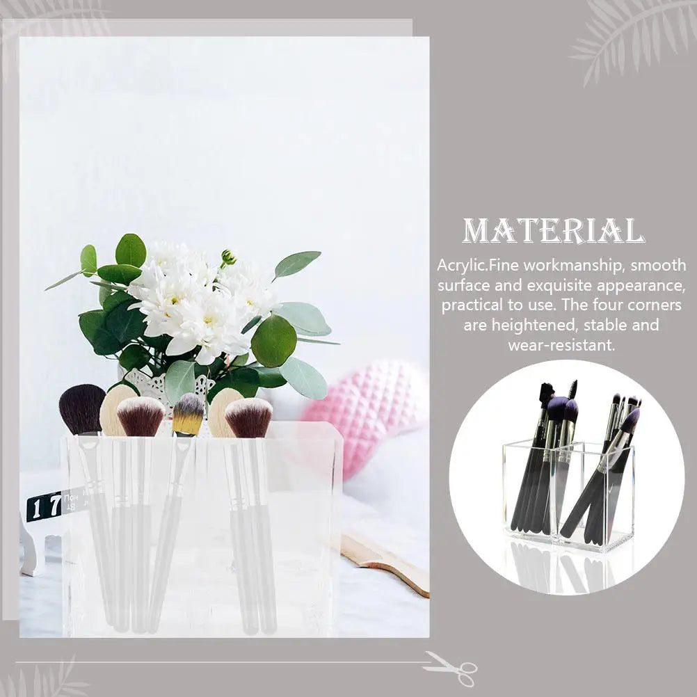 2-Pack Acrylic Brush Holder & Desktop Pen Organizer Desktop Brush Organizer QXL