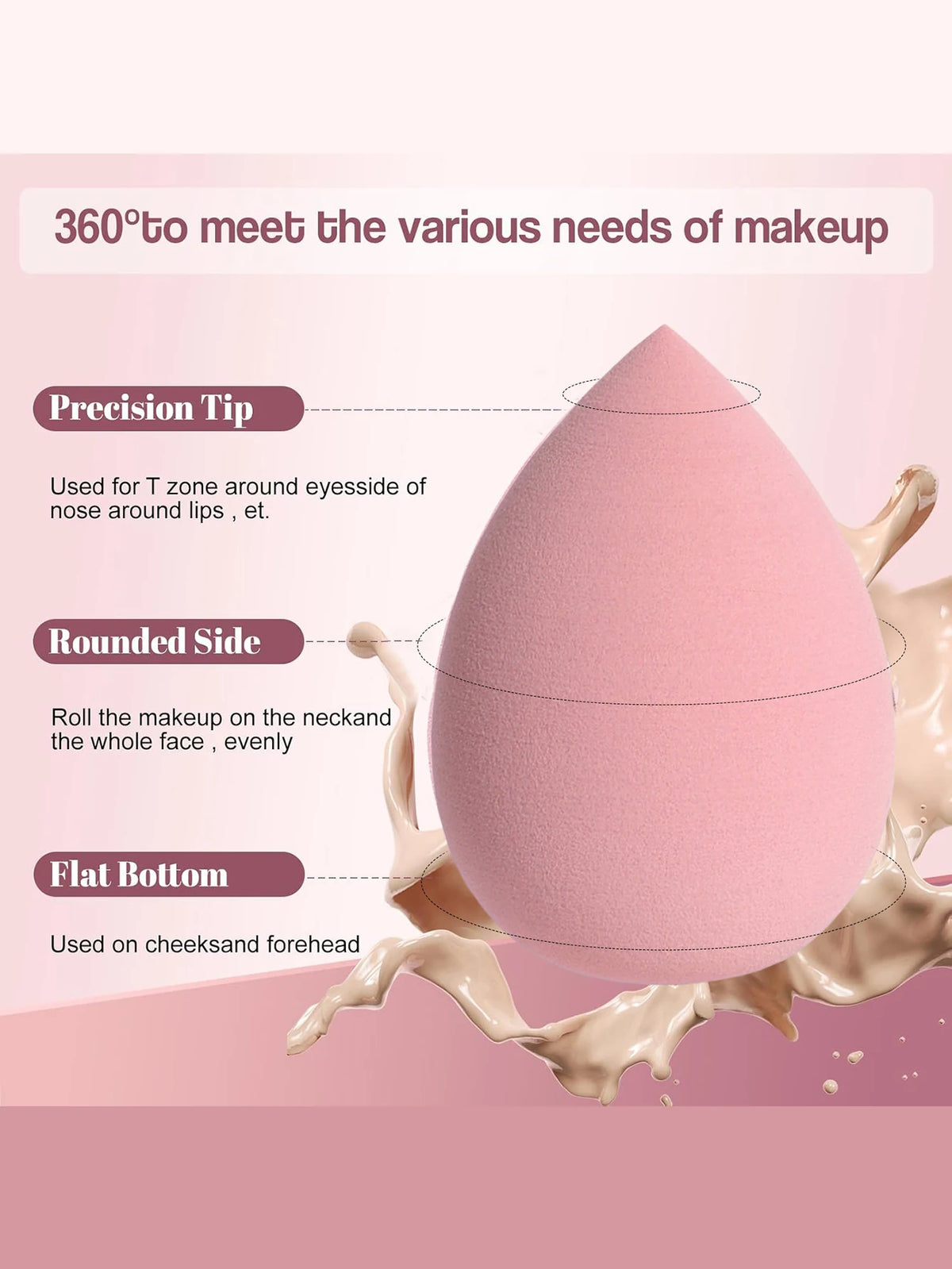 4/8-Pack Makeup Blender Sponges | Foundation & Concealer Puff Makeup Blender Sponge QXL