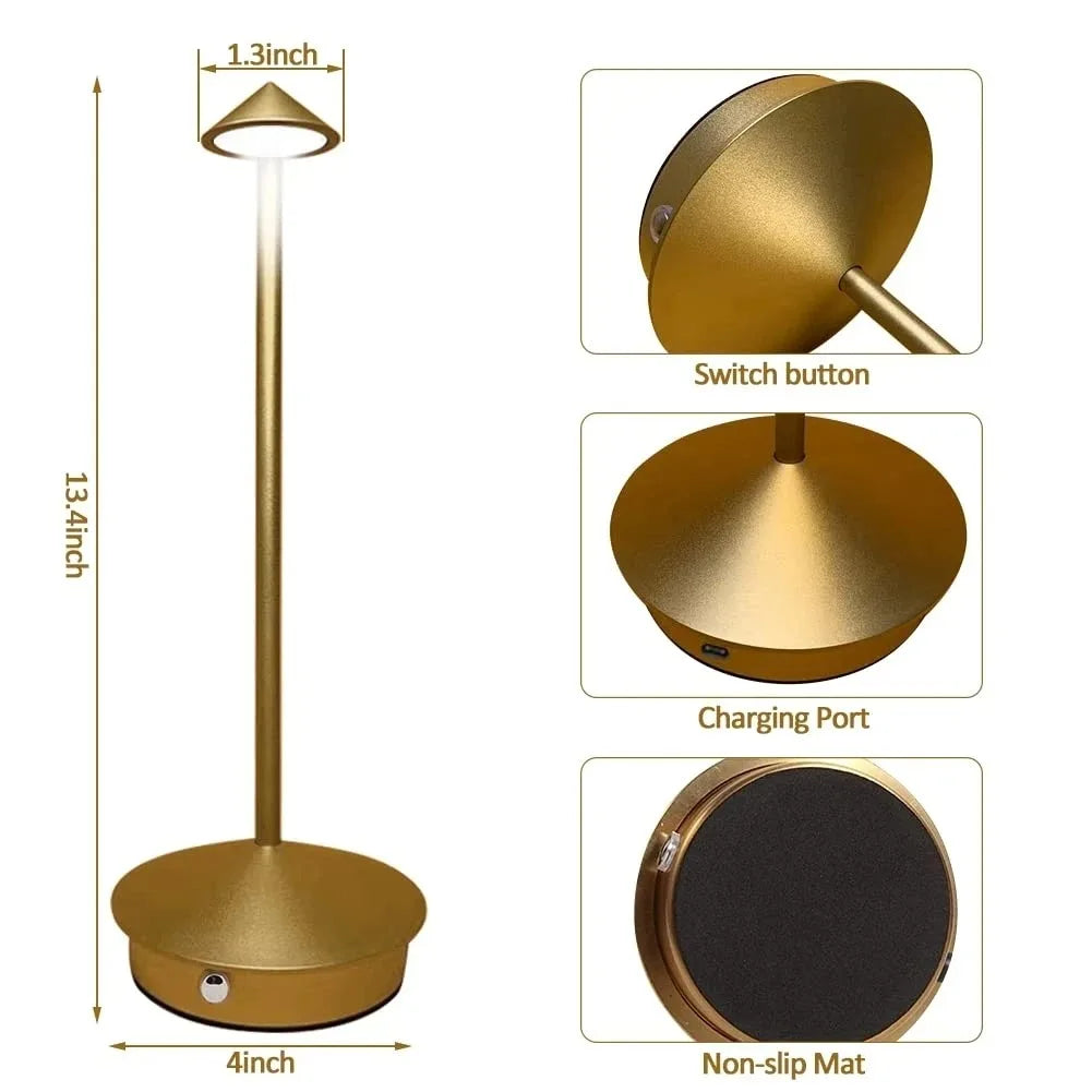 Rechargeable 3-Color LED Touch Lamp | Dimmable Night Light LED Table Lamp QXL