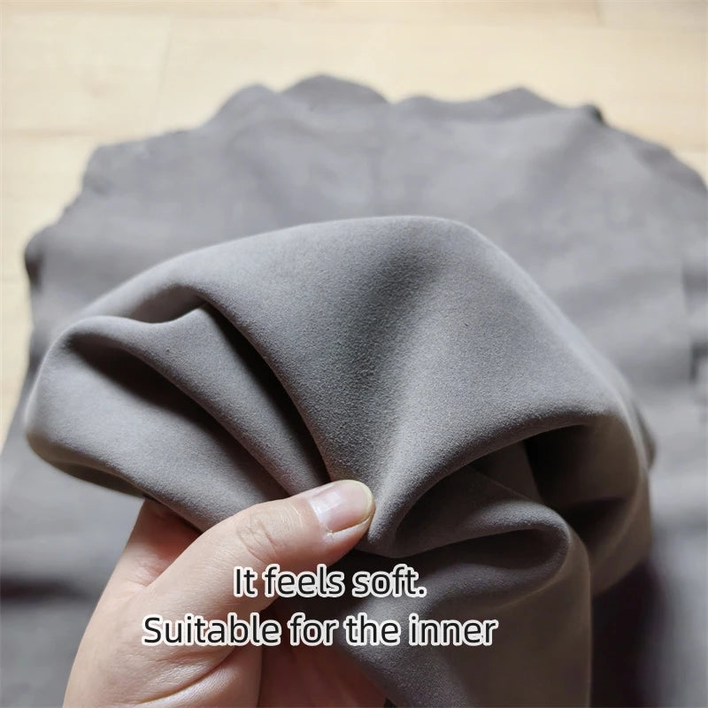 Tea Grey First Layer Sheepskin Leather 0.7–1mm | DIY Fabric Genuine Leather Fabric QXL