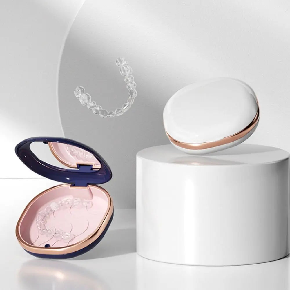 Portable Retainer Case with Mirror & Drain | Aligner Box Retainer Storage Case QXL