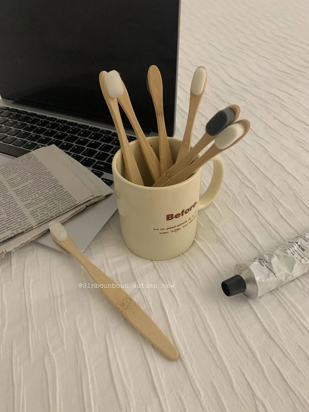 4-Pack Nano Soft Eco-Friendly Wood Toothbrushes | Vegan Travel Manual Toothbrush Set QXL