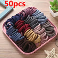 50-Pack Candy Color Nylon Scrunchie Hair Ties for Women Scrunchie Hair Ties QXL M318 50PCS-2