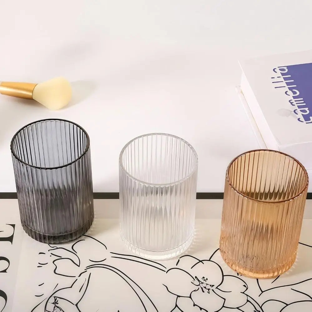 Vintage Striped Acrylic Makeup Brush Holder & Organizer Cup Makeup Brush Holder QXL