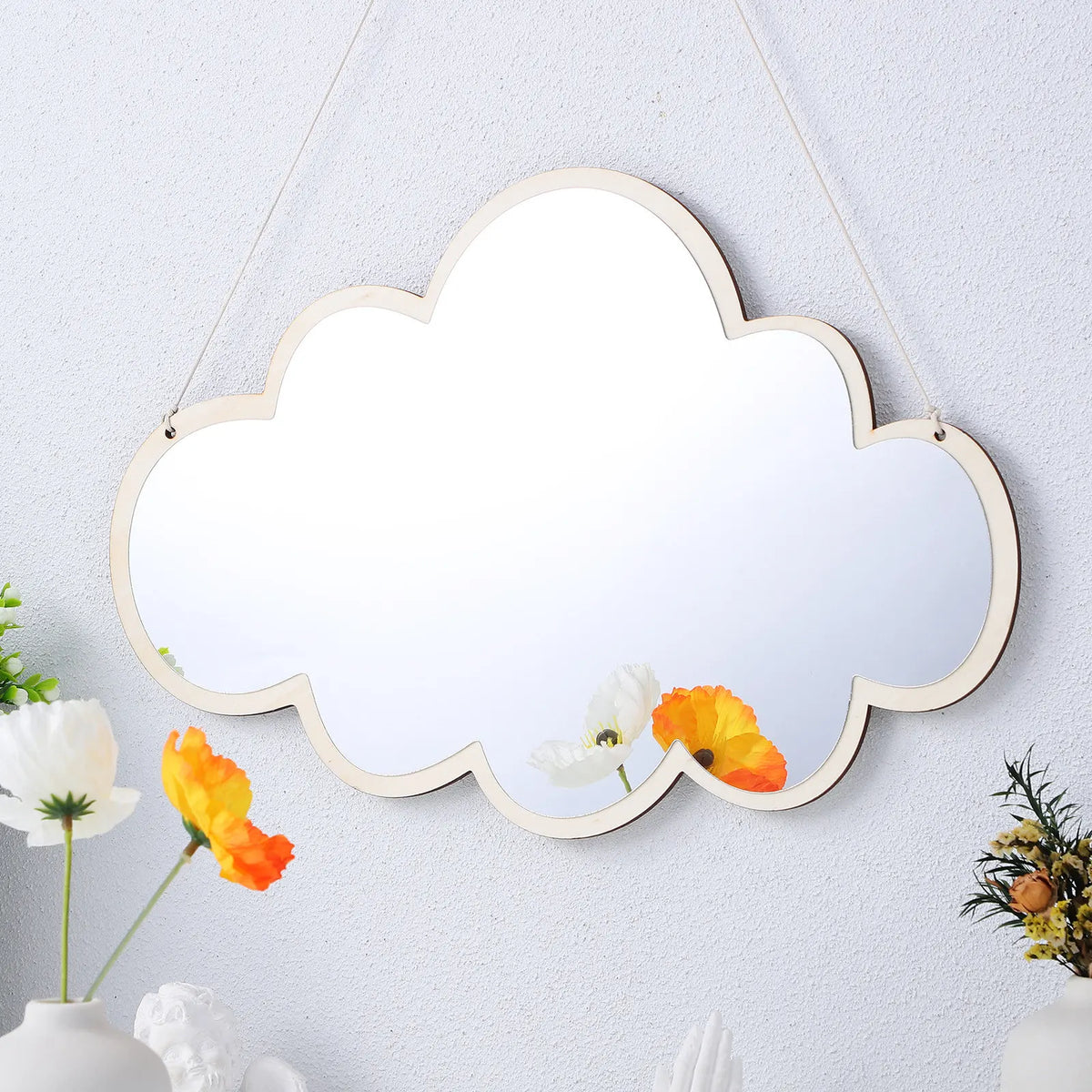 Cloud Shape Acrylic Kids Wall Mirror | Punch-Free & Shatterproof Decorative Wall Mirror QXL