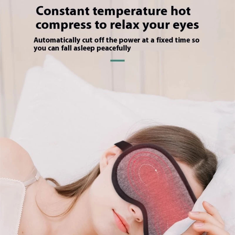 USB Heated Steam Eye Mask 3D Magnetic Sleep Warmer | Blackout Heated Eye Mask QXL