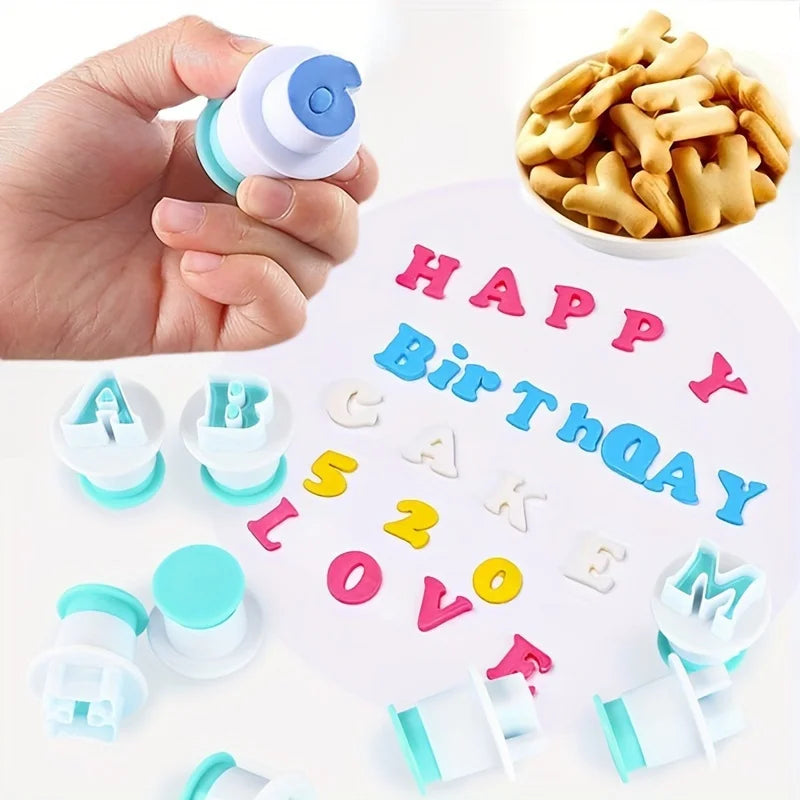 Alphabet Cookie Cutter & Fondant Letter Stamp Mold Set Cookie Cutter Mold QXL