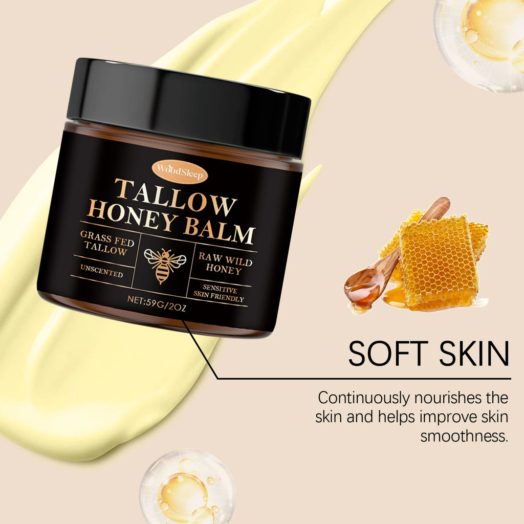 WOODSLEEP Tallow Honey Balm | Deep Moisturizing Face & Body Moisturizing Body Balm QXL