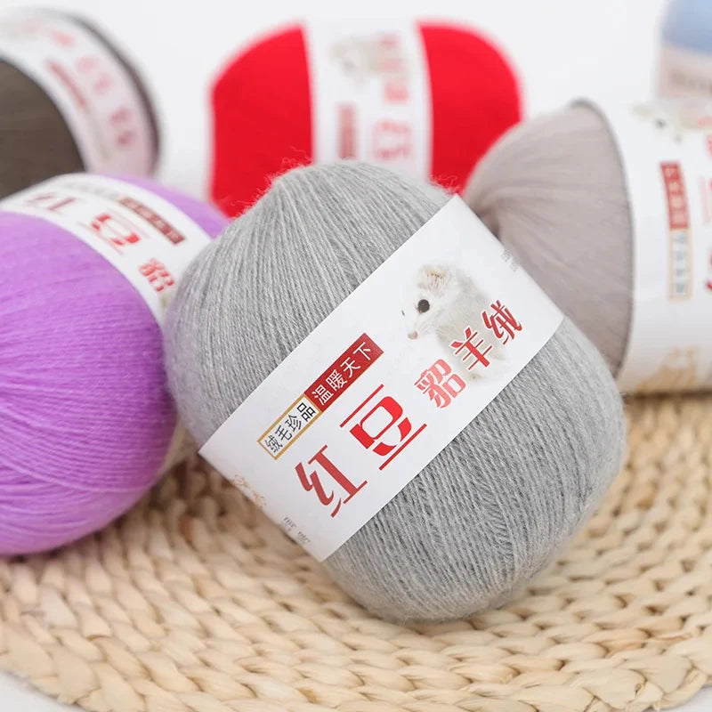 Red Bean Cashmere Mohair Blend Yarn | Knit & Crochet DIY Craft Knitting Yarn QXL