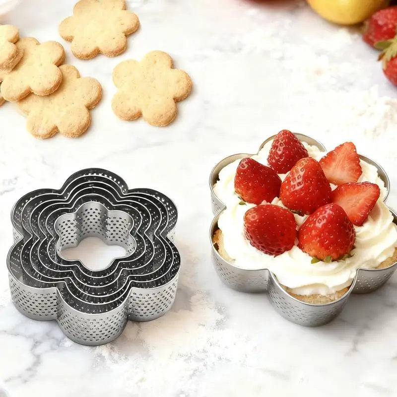 Stainless Steel Perforated Tart Ring – Baking Mould for Pastry Tart Baking Ring QXL