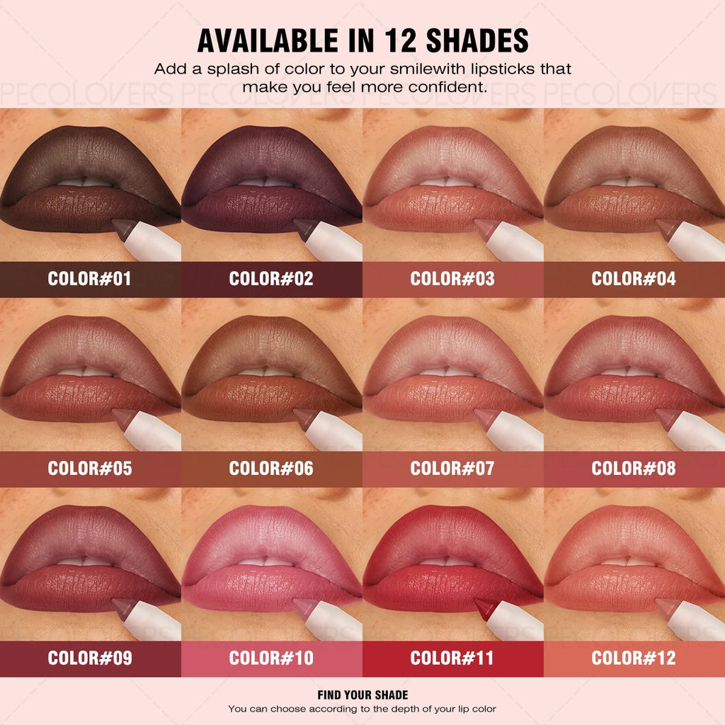 PECOLOVERS Waterproof Lip Liner | Define & Plump Lips Lip Liner Pencil QXL