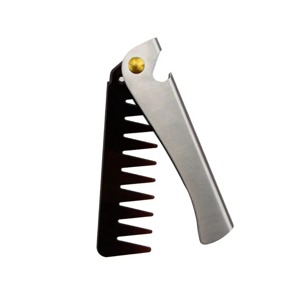 Stainless Steel Foldable Men's Comb | Pompadour Hair Styling Men's Hair Comb QXL Thin Teeth