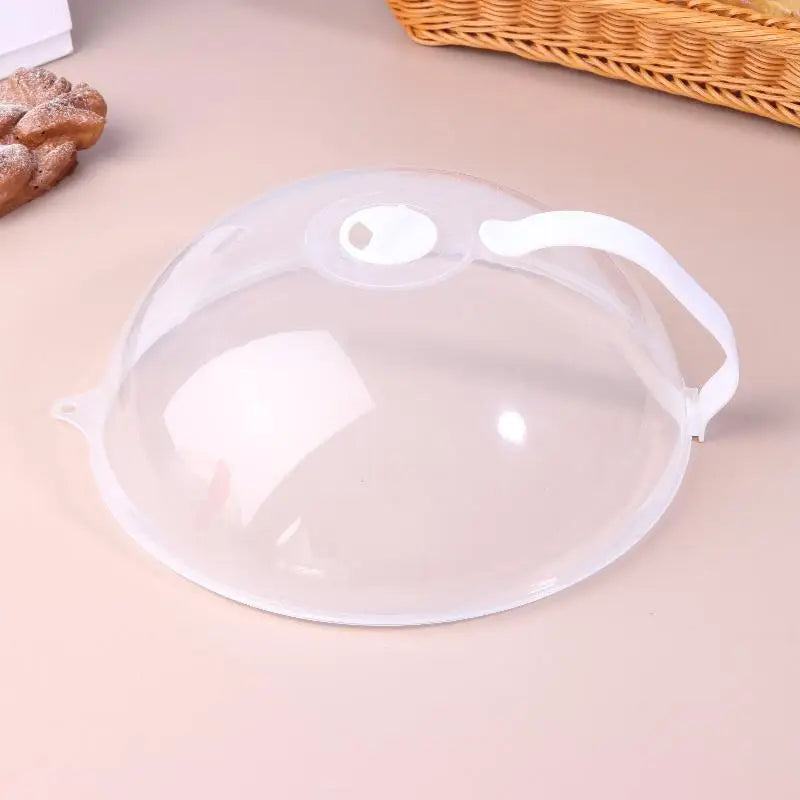 Microwave Splash Cover Lid with Steam Vent & Handle – Clear Microwave Lid Cover QXL White