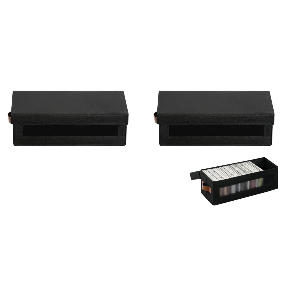 CD DVD Storage Box Dustproof Lid | 600D Oxford Cloth Organizer Storage Box Organizer QXL 2PCS